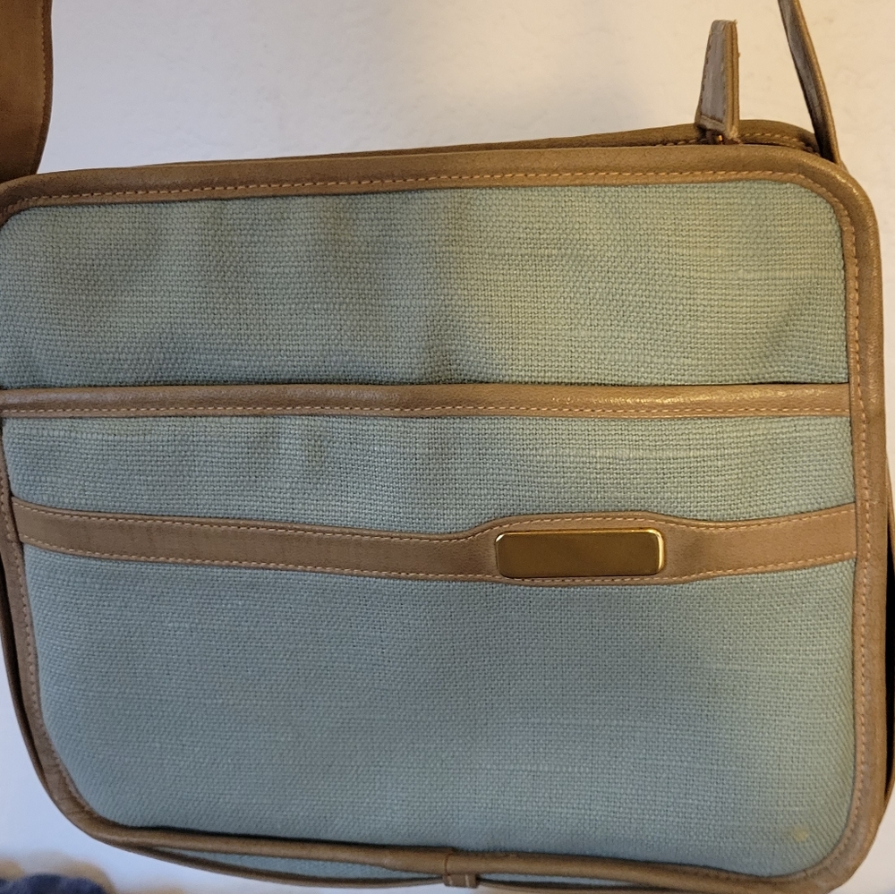 Vintage Mary Ann Rosenfeld Women's Blue and Brown Handbag Purse - Picture 12 of 14